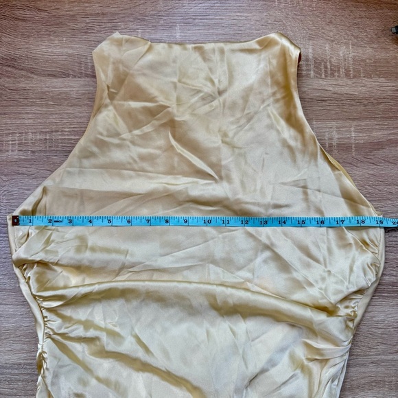 NWT Reformation Casette Silk Dress Maxi Long Wedding Cocktailin Blonde Yellow 12 - Picture 11 of 17